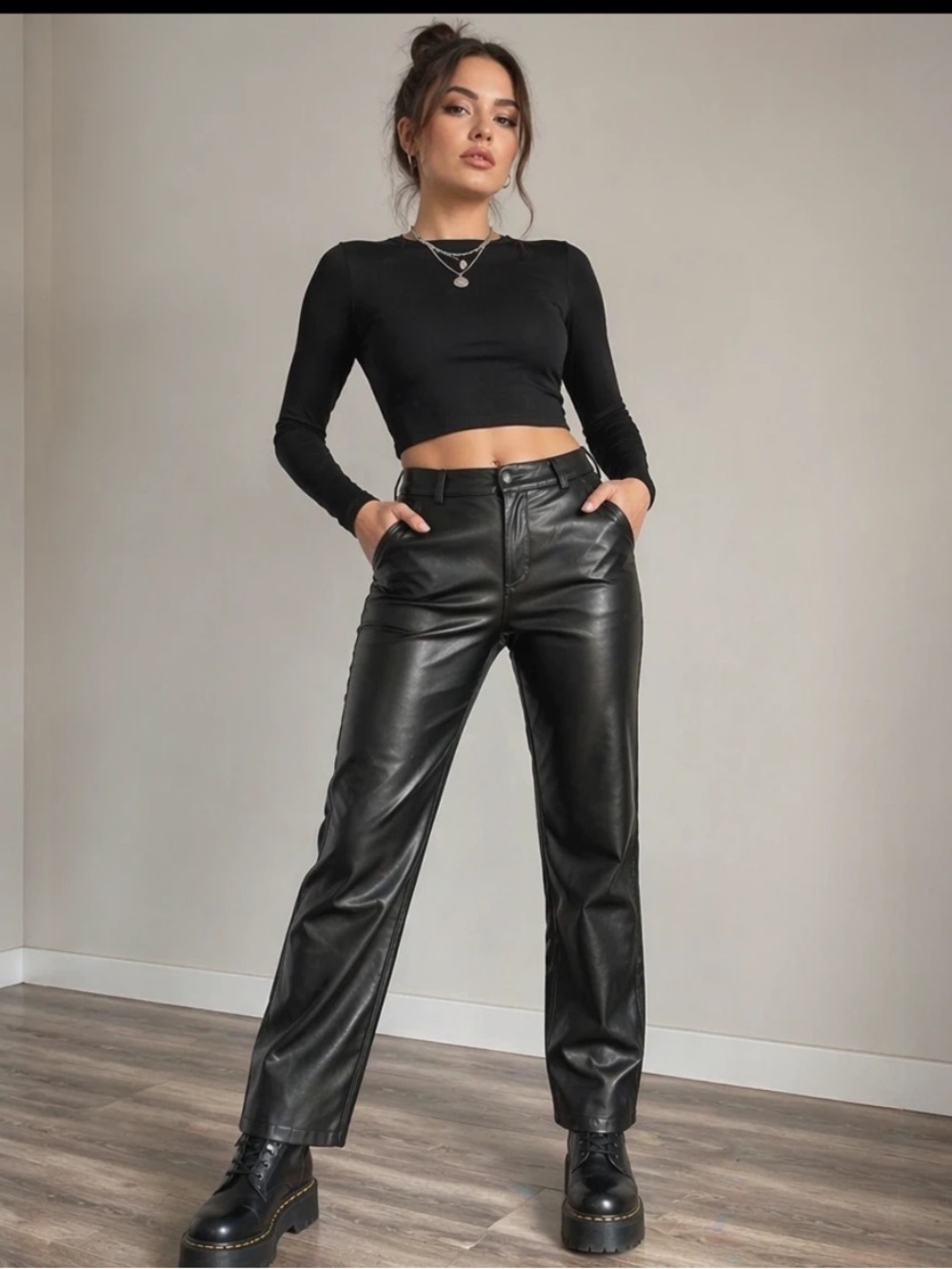 Dynamite Black Faux Leather Pants